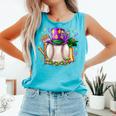 Mardi Gras Baseball Jester Hat Fleur De Lis Boys Girls Kids Comfort Colors Tank Top Light Green