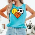 Mom Sports Heart Soccer Basketball Baseball Softball Comfort Colors Tank Top Light Green Mom Sports Heart Soccer Basketball Baseball Softball Comfort Colors Tank Top Light Green