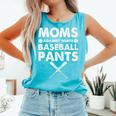 Moms Against Baseball Pants Baseball Mom Mother's Day Comfort Colors Tank Top Light Green