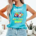 Nanny Of The Birthday Boy Baseball Football Colorful Comfort Colors Tank Top Light Green