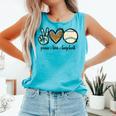 Peace Love Baseball Lover Motif For Women Pink Baseball Mom Comfort Colors Tank Top Light Green Peace Love Baseball Lover Motif For Women Pink Baseball Mom Comfort Colors Tank Top Light Green