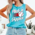 Pitch 'n Giggles Baseball Player Women Baseball Mom Comfort Colors Tank Top Light Green Pitch 'n Giggles Baseball Player Women Baseball Mom Comfort Colors Tank Top Light Green