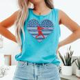 Primitive Patriotic American Baseball Mom Softball Dingers Comfort Colors Tank Top Light Green