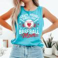 Proud Baseball Mom For Women Mom Baseball Mama Comfort Colors Tank Top Light Green