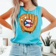 Puerto Rican Flag Baseball Player Boricua Pride Beisbol PR Comfort Colors Tank Top Light Green