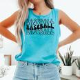 Retro Baseball Mama Groovy Baseball Mom Comfort Colors Tank Top Light Green