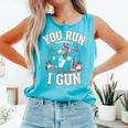 You Run I Gun Baseball Catcher Softball Player Comfort Colors Tank Top Light Green