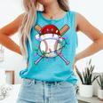 Santa Sports Christmas Baseball Player Comfort Colors Tank Top Light Green Santa Sports Christmas Baseball Player Comfort Colors Tank Top Light Green