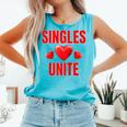 Singles Unite Valentines Day Humor For Singles Raglan Baseball Tee Comfort Colors Tank Top Light Green