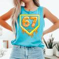 Six Seven 67 Meme Gen Alpha Slang Baseball 101 Comfort Colors Tank Top Light Green