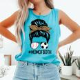 Soccer Baseball Mom Of Both Messy Bun Leopard Mother's Day Comfort Colors Tank Top Light Green Soccer Baseball Mom Of Both Messy Bun Leopard Mother's Day Comfort Colors Tank Top Light Green