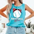 Softball Baseball Mom Floral Tee Mother's Day Premium Comfort Colors Tank Top Light Green