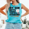 My Son Hits Harder Than Your Husband Baseball Mom Comfort Colors Tank Top Light Green My Son Hits Harder Than Your Husband Baseball Mom Comfort Colors Tank Top Light Green