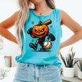 Spooky Halloween Scary Pumpkin Baseball Player Witchy Vibes Comfort Colors Tank Top Light Green Spooky Halloween Scary Pumpkin Baseball Player Witchy Vibes Comfort Colors Tank Top Light Green