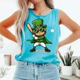 St Patrick’s Day Leprechaun Baseball Irish Graphic Comfort Colors Tank Top Light Green