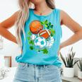 St Patricks Day Shamrock Basketball Baseball Football Soccer Comfort Colors Tank Top Light Green