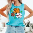 St Patricks Day Shamrock Basketball Baseball Men Boys Kids Comfort Colors Tank Top Light Green