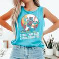 Steal That Base I Double Dare You Baseball Catcher Comfort Colors Tank Top Light Green