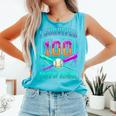 I Survived 100 Days Of School Baseball Drip Comfort Colors Tank Top Light Green