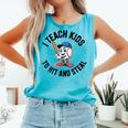 I Teach Kids To Hit And Steal Baseball Softball Coach Comfort Colors Tank Top Light Green