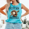 Never Underestimate Old Man Plays Baseball In His Seventies Comfort Colors Tank Top Light Green