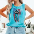 US Flag Baseball Player Batter Sport Lover Team Coach Family Comfort Colors Tank Top Light Green