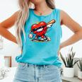Valentines Day Baseball Dabbing Red Heart Love Boys Comfort Colors Tank Top Light Green Valentines Day Baseball Dabbing Red Heart Love Boys Comfort Colors Tank Top Light Green