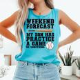 Weekend Forecast My Son Has Practice Baseball Mom Comfort Colors Tank Top Light Green