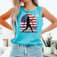 Women's Batter Patriotic American Flag Baseball Silks Comfort Colors Tank Top Light Green Women's Batter Patriotic American Flag Baseball Silks Comfort Colors Tank Top Light Green