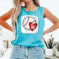 Womens Bleached Custom Baseball Mom Number 32 Heart For Mom Comfort Colors Tank Top Light Green Womens Bleached Custom Baseball Mom Number 32 Heart For Mom Comfort Colors Tank Top Light Green