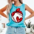 Womens Custom Baseball Mom Number 7 Heart For Mom Mommy Raglan Baseball Tee Comfort Colors Tank Top Light Green