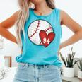 Womens Custom Baseball Mom Number 94 Heart For Mom Mommy Comfort Colors Tank Top Light Green