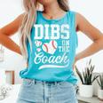 Womens Dibs On The Coach Coach's Wife Quote Baseball Mom Comfort Colors Tank Top Light Green Womens Dibs On The Coach Coach's Wife Quote Baseball Mom Comfort Colors Tank Top Light Green