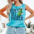 Youth Baseball Catcher Humor Don’t Get In A Pickle Comfort Colors Tank Top Light Green