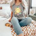 Groovy Retro Floral Happy Smiling Face Baseball Mom Comfort Colors Tank Top Butter Groovy Retro Floral Happy Smiling Face Baseball Mom Comfort Colors Tank Top Butter