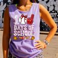 100 Days Of School Cute Bow Baseball Boy Girl Teacher Comfort Colors Tank Top Lagoon