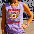 8 Year Old Boys Awesome Since 2018 Baseball Birthday Comfort Colors Tank Top Lagoon