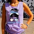 Argentina Baseball Mom Messy Bun Comfort Colors Tank Top Lagoon