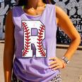 Baseball Alphabet Monogram Initial Letter R Comfort Colors Tank Top Lagoon