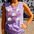 Baseball Boys Girls Baseball Mom Tee Pink Bow Baseball Comfort Colors Tank Top Lagoon