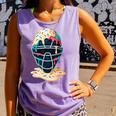 Baseball Catcher Mask Ice Cream Dripping Baseball Boy Youth Comfort Colors Tank Top Lagoon