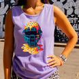 Baseball Catcher Mask Ice Cream Dripping Baseball Fan Boys Comfort Colors Tank Top Lagoon