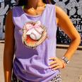 Baseball Drip Ice Cream Coquette Pink Bow Baseball Player Comfort Colors Tank Top Lagoon