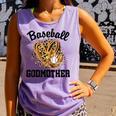 Baseball Godmother Leopard Heart Baseball Mom Game Day Comfort Colors Tank Top Lagoon