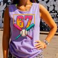 Baseball Ice Cream Drip Number 67 Player 67th Birthday Premium Tri-Blend Comfort Colors Tank Top Lagoon
