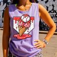 Baseball Ice Cream Drip Baseball Strawberry For Youth Red Comfort Colors Tank Top Lagoon