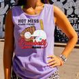 Baseball Mom Hot Mess Always Stressed Baseball Mama Comfort Colors Tank Top Lagoon