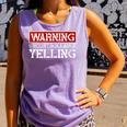 Baseball Mom Warning Uncontrollable Yelling Funny Sign Comfort Colors Tank Top Lagoon