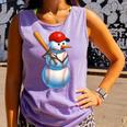 Baseball Snowman Merry Christmas Xmas Pajamas Men Women Kids Comfort Colors Tank Top Lagoon