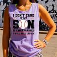 I Don't Care If My Son Is Embarrassed Baseball Mom Comfort Colors Tank Top Lagoon